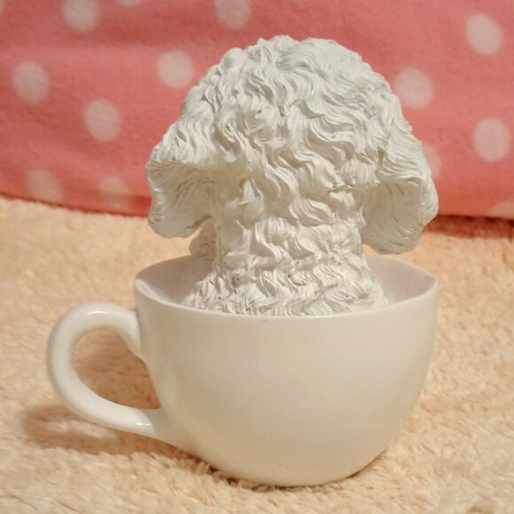 EUC ~ Pacific Giftware's Adorable Teacup Pet Collectible Bichon Frise Figurine - Picture 2 of 6